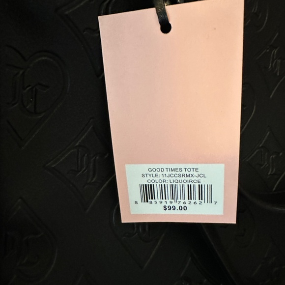 BNWT Black Embossed Juicy Tote Bag Purse - Picture 2 of 2